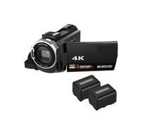 Video Camera, Digital Video Camera Camcorder 4K 1080P 48MP WiFi Digital 16X Zoom Camcorder Recorder With 3inch Capacitive Touchscreen IR Infrared Sight(Black 2pcs batteries)