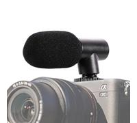 Video Camera Microphone - Computer Microphone with Wind Sponge Cover, Black Computer Microphone for Recording, Portable Camera Microphone