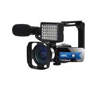 Video Camera, Video Camcorder 4K WiFi Vlogging Camera Night Vision 56MP Beauty Light Touch Screen Vlogging For Webcam Camera(128GB SD Card,K1 Blue Camera Kit)