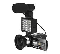 Video Camera, Video Camera Built-in Light WiFi Function 48MP Zoom Digital Camera For Vlog Recording 3.0inch IPS Touch Screen Camcorder(16G sd card,Purple)