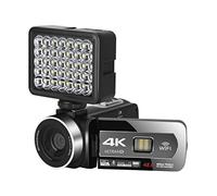 Video Camera, Video Camera Built-in Light WiFi Function 48MP Zoom Digital Camera For Vlog Recording 3.0inch IPS Touch Screen Camcorder(64G sd card,Nero)
