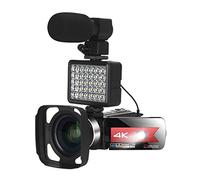 Video Camera, Vlogging 4K Video Camera For Vlog Recording 56MP 3.0Inch 16X Digital Zoom IR Night Vision WiFi Digital Camera Camcorder With Microphone(128G SD card,Blu)