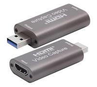Video Capture Card 4K 1080P HDMI to USB 3.0 Full HD Video Capture Device Audio Record Grabber for Capturing 1080p@60fps Content LiveBroadcasting Games Xbox PS5 Switch Conference Online Teaching