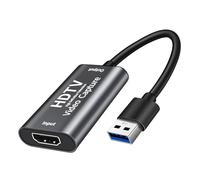 Video Capture Card, 4K@30HZ HDMI to USB 2.0 Capture Adapter, Full HD HDMI Video Capture Device for Editing Video/Games/Streaming/Online Teaching, Recording, Gaming, Broadcasting, Teaching