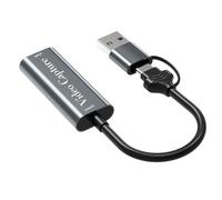 Video Capture Card, 4K HD to USB HD Video Capture Device Compatible with Capture Card Nintendo Switch, for Editing Video/Games/Streaming/Online Teaching/Calls/Recording(silver)