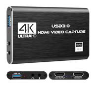 Video Capture Card, 4K HDMI Audio Capture Card Video Recorder with Mic and HDMI Loop-Out for Gaming/Live Streaming/Conference, Works for Nintendo Switch/PS5/Camera/Xbox/OBS