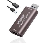 Video Capture Card 4K HDMI to USB 3.0 Video Capture Device 1080p 60fps Live Streaming 1080p/4K Record Grabber with USB Male to Female 1m Cable Compatible with PS5/XBox/Windows/Mac/Android