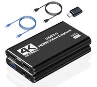 Video Capture Card, Audio Video Capture Card, USB 3.0 Capture Card 4K HDMI Loop-Out, 1080P 60FPS/2K 30FPS Video Game Capture for Streaming Game Recording Works for PS5/Switch/Camera/PC/OBS