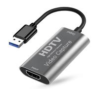 Video Capture Card HDMI to USB, 4K30 Input 1080P60 Output, Low-Lag Streaming for OBS, Plug and Play, for Windows and Mac OS, Game and Recording, Calls