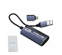 Video Capture Card, High Definition 1080p 60fps Recorder with USB 3.0 and Type C Connectivity for Real Time, Lag Free Streaming and Recording