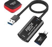 Video Capture Card, PiBOX India Braided Tough, 4K HDMI to USB 3.0 Game Capture Device Aluminium Windows Android Mac,HD 1080P Audio Video Card Live Streaming Gaming, Teaching Live Broadcasting