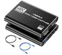 Video Capture Card, USB 3.0 Audio Video Capture Card, 4K HDMI Capture Card HDMI Loop-Out, 1080P 60FPS/2K 30FPS Video Game Capture for Streaming, Works for PS5/Switch/Camera/PC/OBS