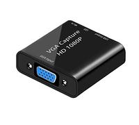 Video Capture Card, VGA to USB Capture Adapter with Microphone Input, HD 1080p Video Adapter, for Live Broadcast, Laptops, Monitors, Video Conferencing and Games