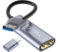 Video Capture Card, VIXLW 4K HDMI to USB 3.0 Capture Card, HD 1080P Game Video Capture Device for Streaming, Recording, Online Teaching, Broadcasting, PS4PS5, YouTube, Xbox, Nintendo Switch - Sliver