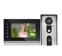 Video Door Phone Doorbell Wires Video Intercom Monitor 7" Color LCD Wired Door Bell Home Security System with Night Vision and Push Button HD Camera(UK)