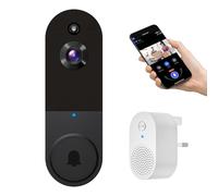 Video Doorbell Camera WiFi Wireless with Doorbell Receiver, Battery Powered, AI Human Detection, 2-Way Talk, 2.4G Wi-Fi, Cloud Storage, Indoor Outdoor Surveillance