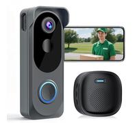 Video Doorbell Camera Wireless, 2K HD Smart Door Bell Camera, PIR Motion Detection,Battery Powered, Instant Alerts, 2-Way Audio, Night Vision, 2.4G WiFi, IP66, SD Card/Cloud Storage,Works with Alexa