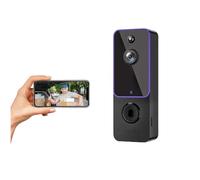 Video Doorbell Camera Wireless Indoor/Outdoor Surveillance, Wireless doorbell Camera,Smart doorbell Surveillance,2-Way Audio,Night Vision Smart AI Human Detection,Cloud Storage, Battery Powered,