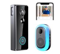 Video Doorbell Camera Wireless with Chime, Ring Doorbell Wireless Smart WiFi Door Bells with PIR Motion Detection, Night Vision, 2-Way Audio, Rechargeable Battery, 2.4G WiFi, IP65, Cloud Storage