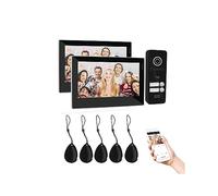 Video Doorbell, TUYA Video Doorphone Doorbell Intercom 7 Inch 1080P Touchscreen Monitor WithWired Camera APP/Swipe Card Unlock Night Vision(2M1D)