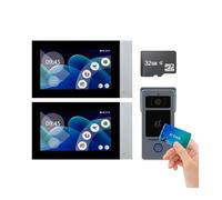 Video Doorbell Wireless, Tuya Wifi 1080P 2-Wire Smart Home Video Intercom Kit Video Door Phone 7'' IPS LCD Touch Screen Camera Doorbell Door Security D41(1to2 7inch TF 32GB)