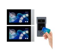 Video Doorbell Wireless, Tuya Wifi 1080P 2-Wire Smart Home Video Intercom Kit Video Door Phone 7'' IPS LCD Touch Screen Camera Doorbell Door Security D41(1to2 7 inch)