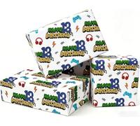 Video Game 13th Birthday Wrapping Paper, 5pcs 50 * 70cm Gaming Gift Wrap | Game Design Birthday Paper, Premium Eco Paper, Ideal for Boys 13th Birthday Party Decoration