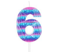 Video Game 6th Birthday Candles,6th Birthday Decorations for Boy Girl,Purple Blue Number 6 Candle for Cake,Hot Gaming Candles Cake Topper Video Game Themed Decorations for Kids Birthday Party Supplies
