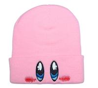 Video Game Beanie Cute Anime Halloween Hat Kawaii Accessories Beanie Embroided Face Knit Hats for Adult, Pink, One Size