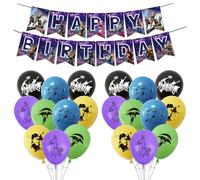 Video Game Birthday Decorations, 1Pcs Happy Birthday Banner and 20Pcs Balloons, Party Latex Balloons For Kids Girls Boys Party Decoration Supplies