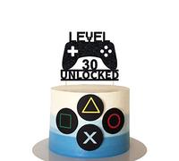 Video Game Birthday Decorations, Level 30 Unlocked Cake Topper