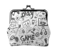 Video Game Boys Print Coin Purse for Women Compact Kiss Lock Coin Pouch Zipper Travel Shopping Gifting