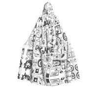 Video Game Boys Print Elegant Witch Cape,Hooded Cloak,Wizard Costume For Halloween,Cosplay And Carnival