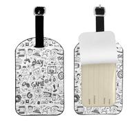 Video Game Boys Printed Leather Luggage Tag, Durable Baggage Identifier, Soft PU ID Label, for Business Travel