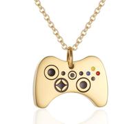 Video Game Control Cremation Jewelry for Ashes Stainless Steel Urn Necklace Keepsake for Men Boys Silver Gold Black Memorial Color Pendant, Stainless Steel, No Gemstone