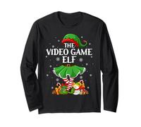 Video Game Elf Christmas Family Elf Squad Xmas Girls Women Long Sleeve T-Shirt