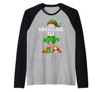 Video Game Elf Christmas Family Elf Squad Xmas Girls Women Raglan Baseball Tee
