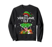 Video Game Elf Christmas Family Elf Squad Xmas Girls Women Sweatshirt