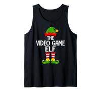 Video Game Elf Matching Family Elf Squad Christmas Gamer Tank Top