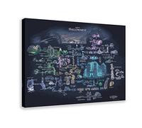 Video Game Hollow Knight Map of Hallownest Poster Canvas Poster Bedroom Decor Sports Landscape Office Room Decor Gift Frame-style 12x18inch(30x45cm)