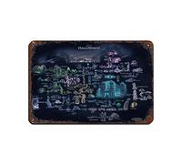 Video Game Hollow Knight Map of Hallownest Poster Tin Sign Vintage Metal Pub Club Cafe Bar Home Wall Art Decoration Poster Retro 8x12inch(20x30cm)