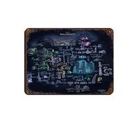 Video Game Hollow Knight Map of Hallownest Poster Tin Sign Vintage Metal Pub Club Cafe Bar Home Wall Art Decoration Poster Retro 12x16inch(30x40cm)