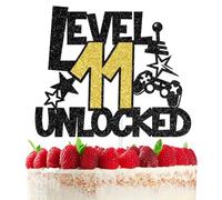 Video Game Level 11 Unlocked Cake Topper, Bruh I’m 11/Bro It’s My 11th Birthday, Level up Eleventh Controller Themed Happy 11th Birthday Party Decorations for Boys