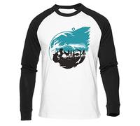 Video Game Minimal Fantasy Baseball T-Shirt White Unisex Long Sleeve Black, white, M