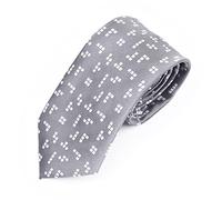 Video Game Necktie - Gamer Gift for Men, Grey/White Gamer, One Size