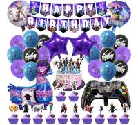 Video Game Party Decorations, 38 PCS Birthday Decorations Gaming Party Decations Birthday Banner Cake Game Foil Balloons Video Themed For Boys Kids Theme Supplies