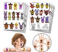 Video Game Party Favor Temporary Tattoos for Five Nights at Freddy Birthday Party Decorations supplies for Kids (10 Sheet)