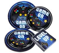 Video Game Party Supplies Gamer Napkin Party Disposable Tableware for Themed Birthday Party Decorations Serve 10