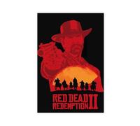 Video Game Poster RDR2 Red Posters Dead Redemption 2 Arthur Morgan Western Adventure Game 12 Canvas Poster Bedroom Decor Landscape Office Room Decor Gift 08x12inch(20x30cm)