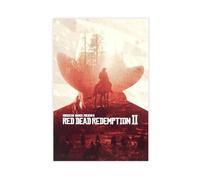 Video Game Poster RDR2 Red Posters Dead Redemption 2 Arthur Morgan Western Adventure Game 4 Canvas Poster Wall Art Decor Print Picture Paintings for Living Room Bedroom Decoration 16x24inch(40x60cm)